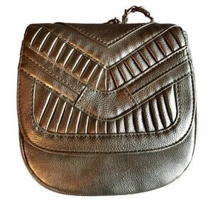 Big Buddha Gold Vegan Leather Y2K Crossbody Bag